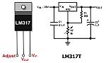 Иллюстрация к статье LM117, LM217, LM317 - регулируемый стабилизатор тока и напряжения. Схема включения, параметры, регулировка выходного напряжения.
