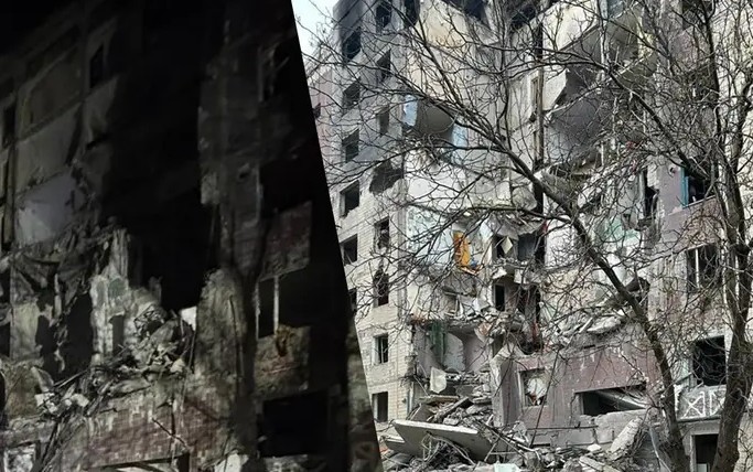 Авиаудар по многоэтажке в городе Константиновка 07.05.2025